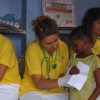 Giulia, Ilenia e Sara alle prese con le visite prevaccinali.JPG